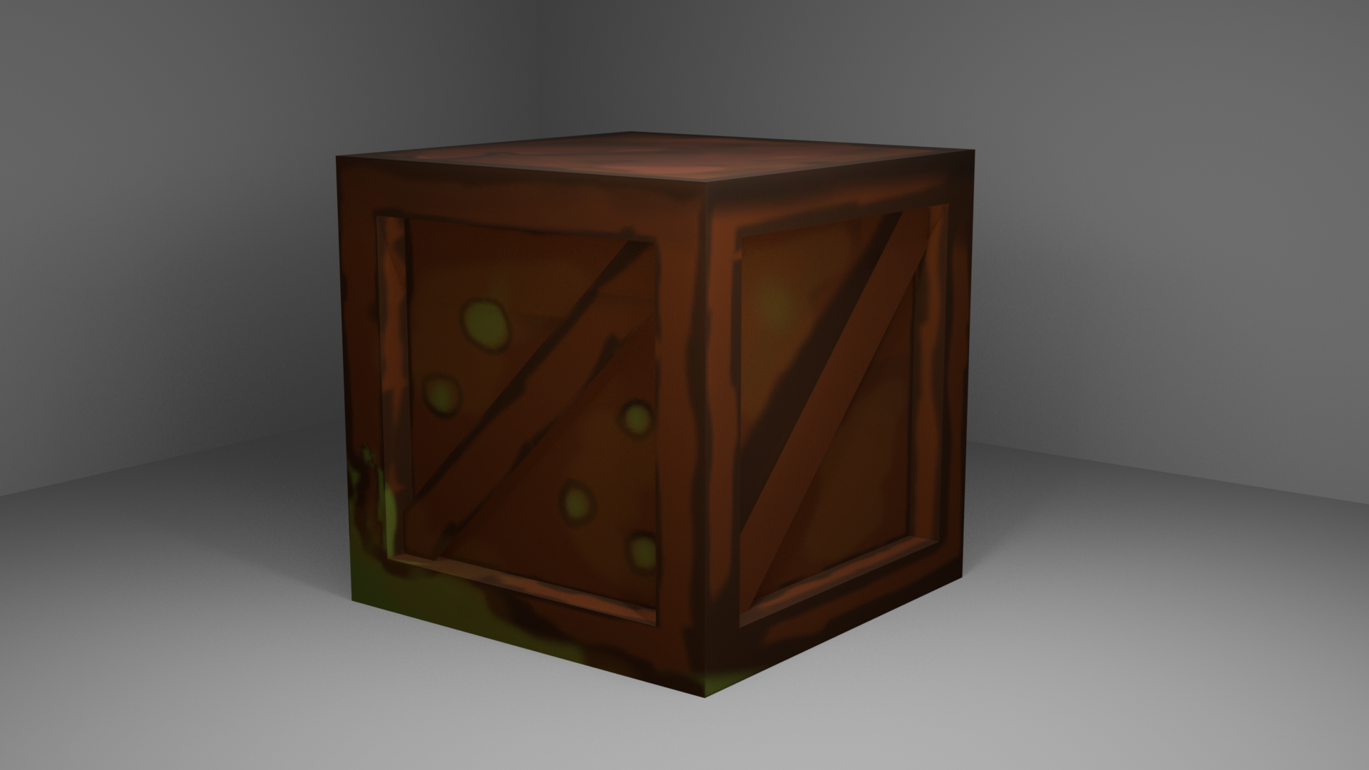 Box with green fluid